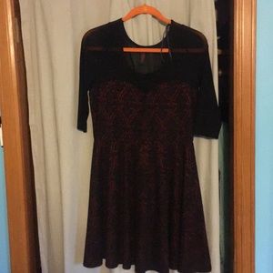 Black and red mesh top dress